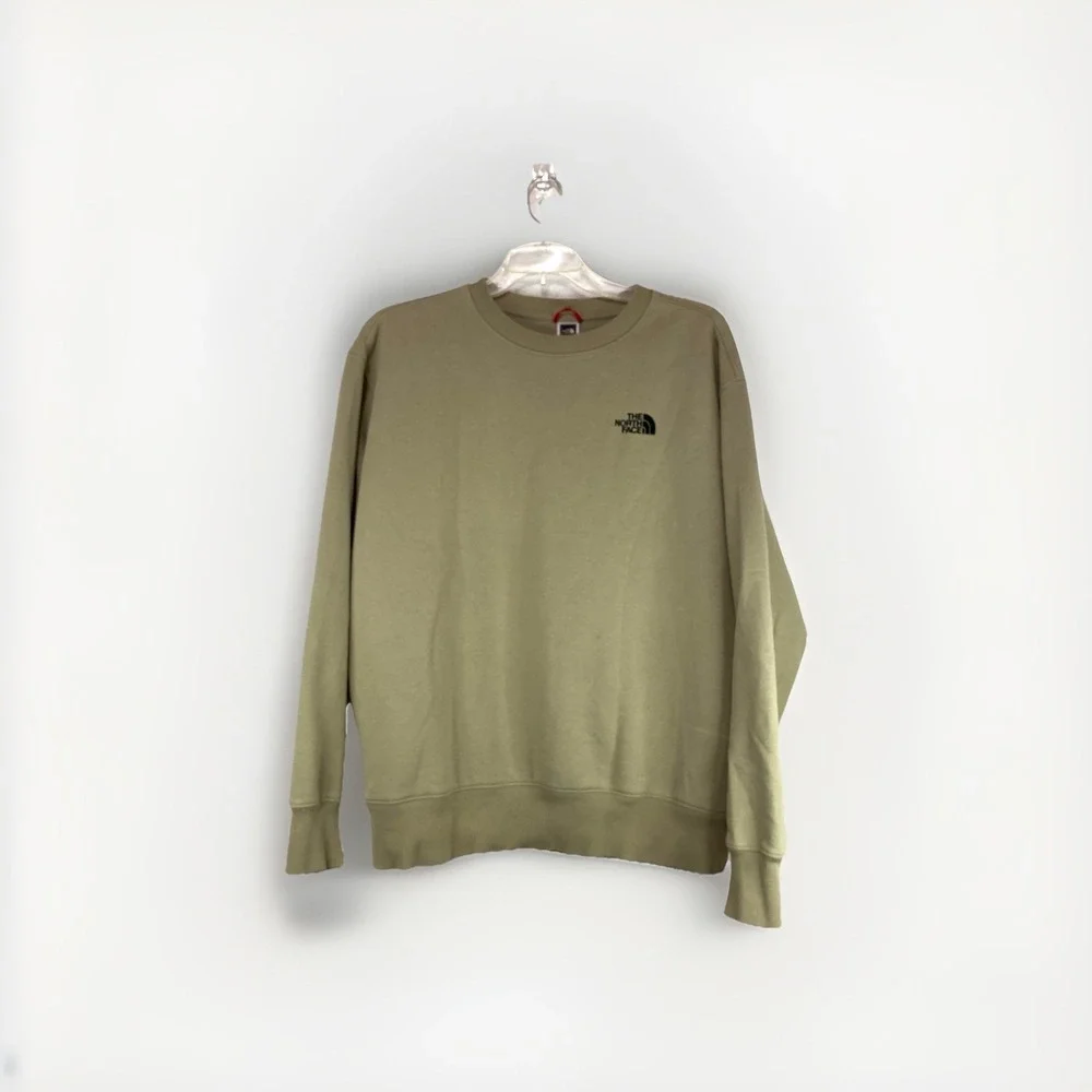 The North Face Mens XL Crewneck Sweatshirt Olive Green Embroidered Logo Fleece